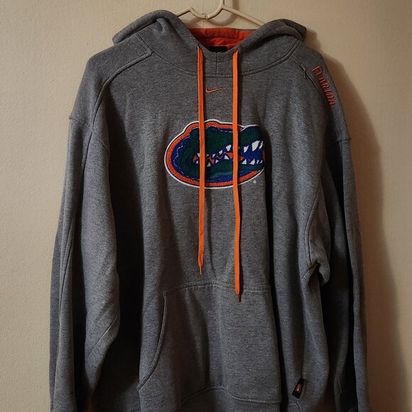 RARE Vtg Nike Team Florida Gators Hoodie Large L Stitched Gator Logo Heavyweight - Picture 1 of 10